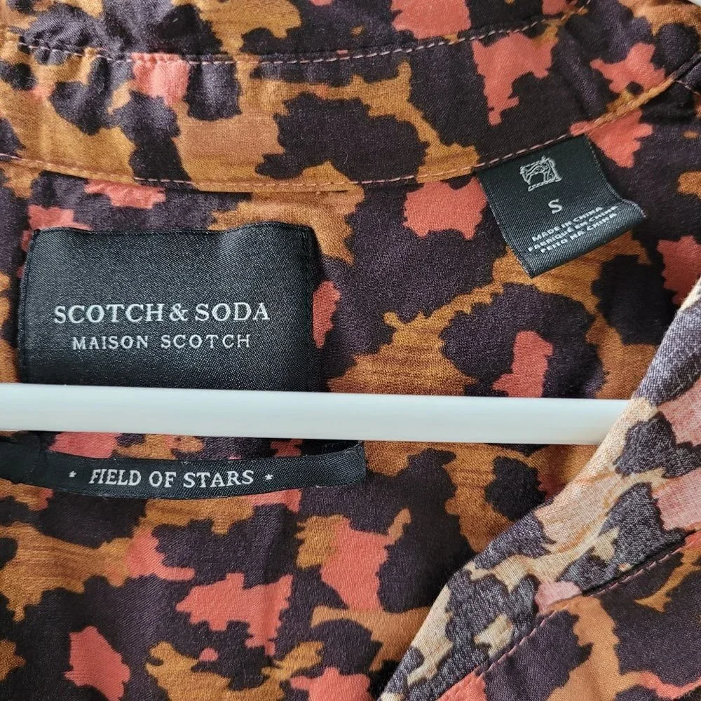 Scotch & Soda Field Womens Shirt Size Small Animal Print Lightweight Collared - Picture 2 of 6
